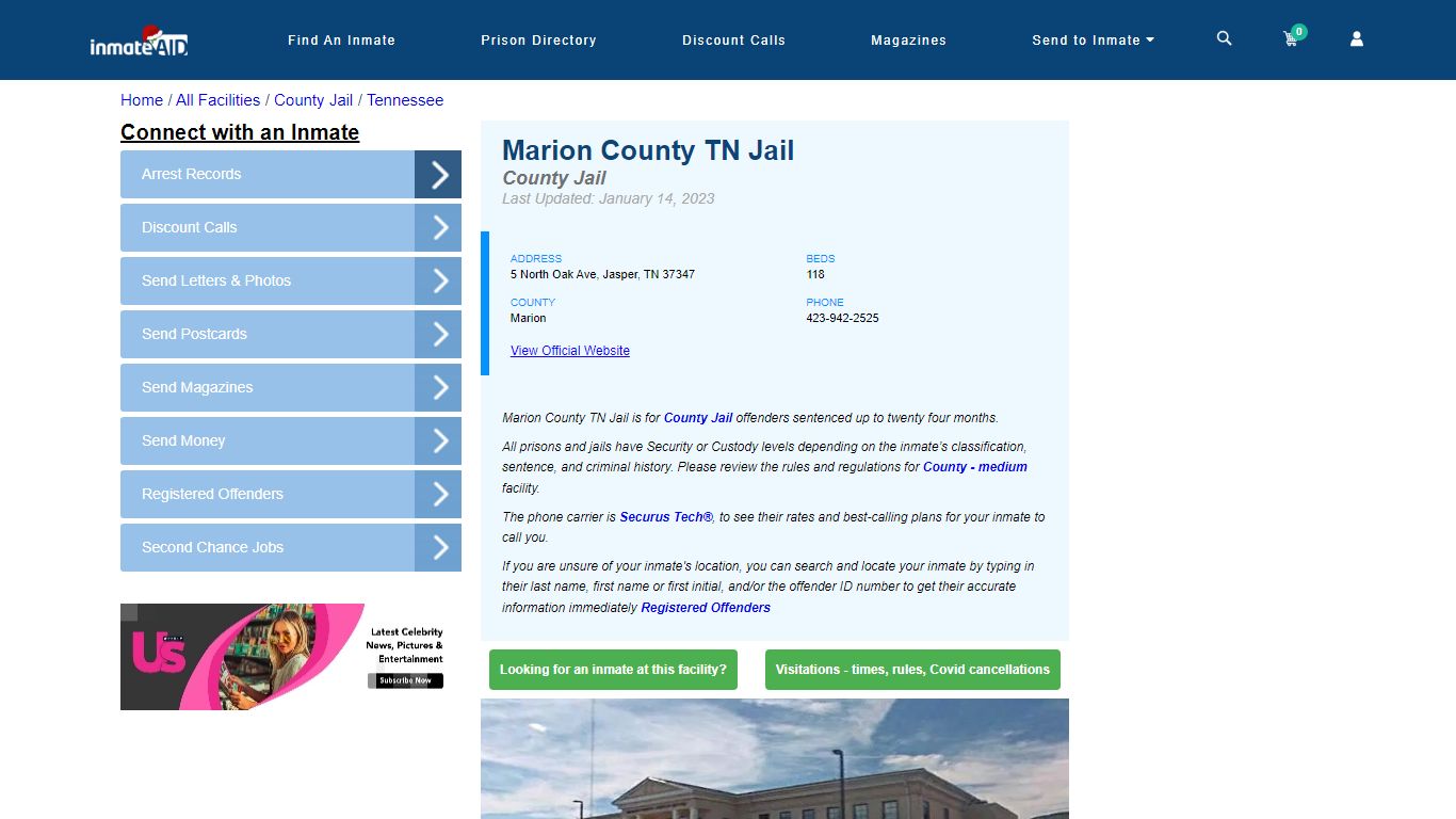 Marion County TN Jail - Inmate Locator - Jasper, TN