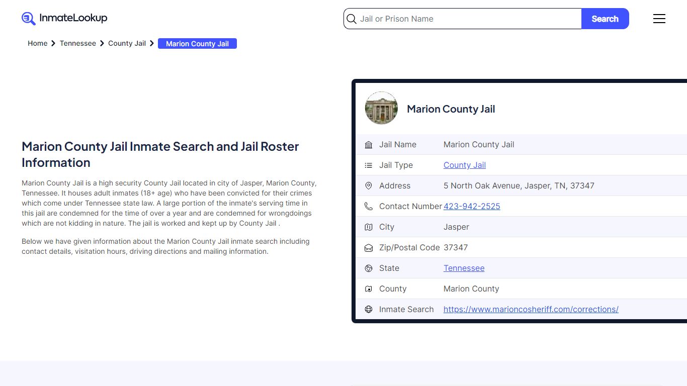Marion County Jail Inmate Search, Jail Roster, Bookings, Arrests ...